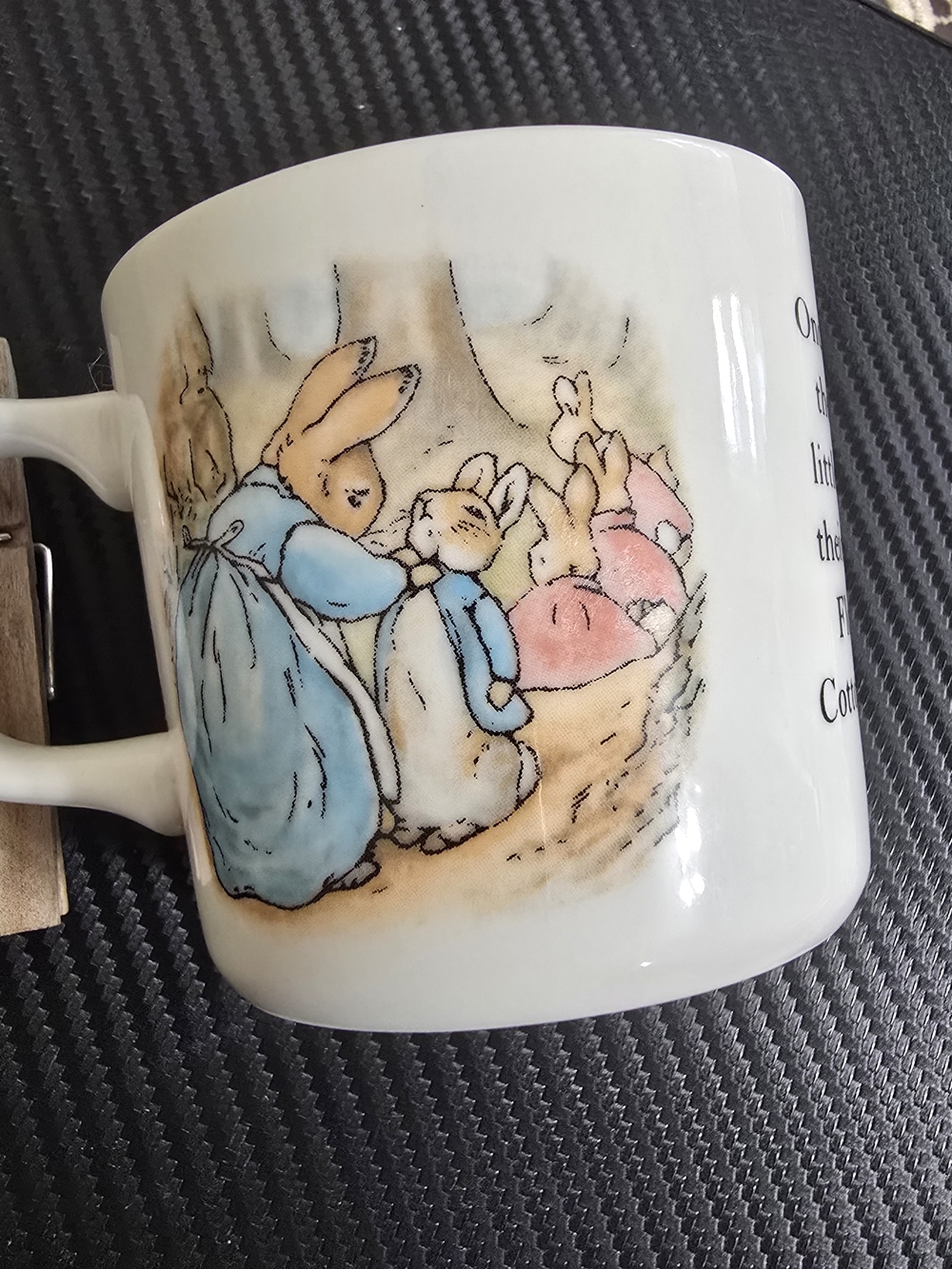 Wedgwood White Peter Rabbit Mug - Black Transfer Mark